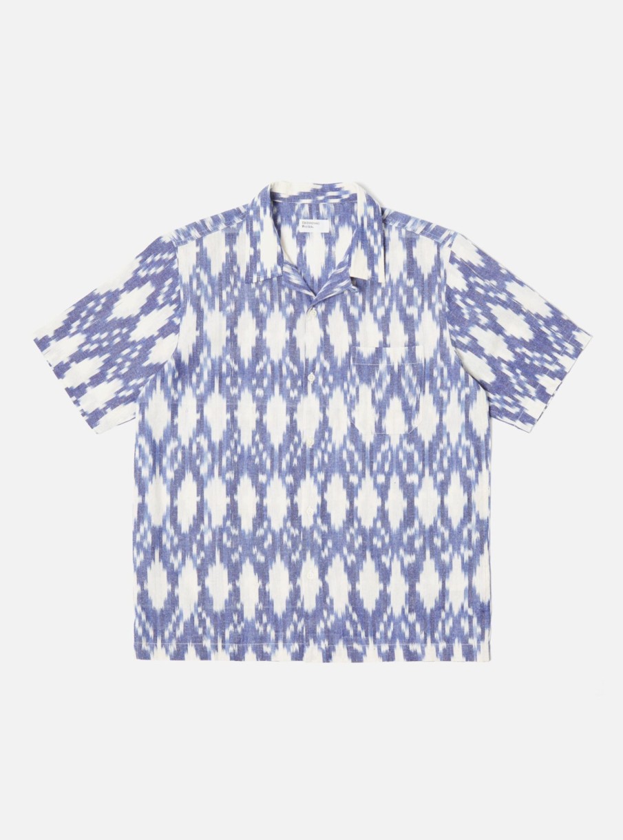 Clearance Universal Works Universal Works Road Shirt In Ecru Summer Ikat