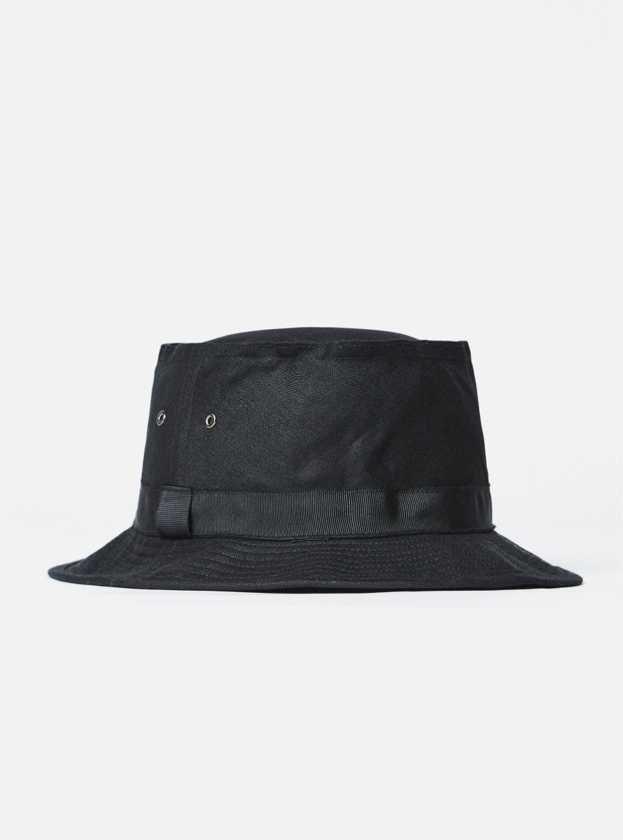 Online cableami® Cableami® Pork Pie Hat In Black Linen/Cotton Oxford