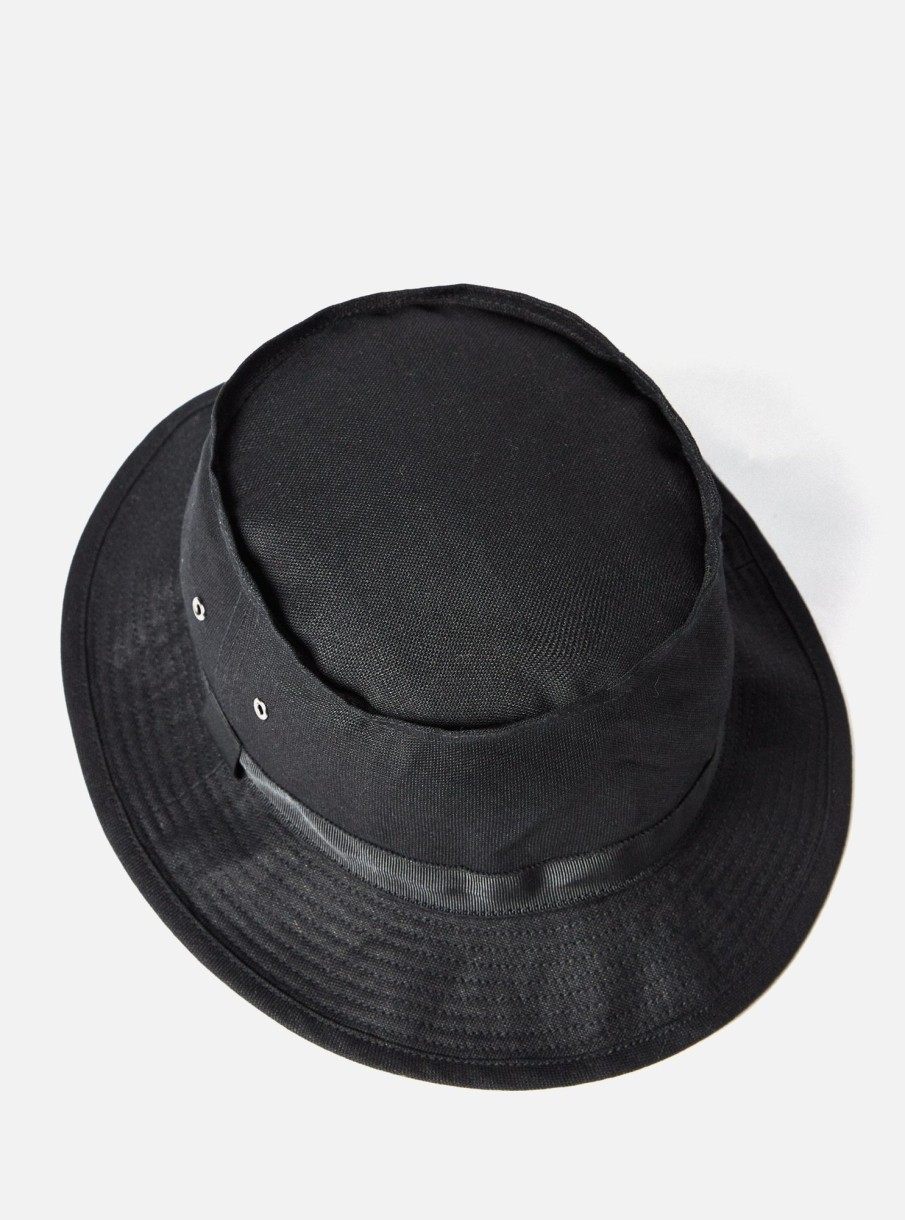 Online cableami® Cableami® Pork Pie Hat In Black Linen/Cotton Oxford