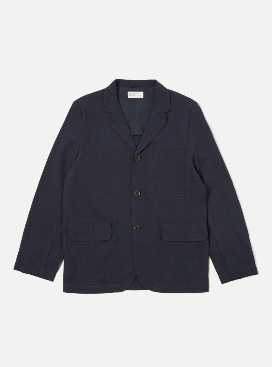 Best Universal Works Universal Works Capitol Jacket In Navy Lord Cotton Linen