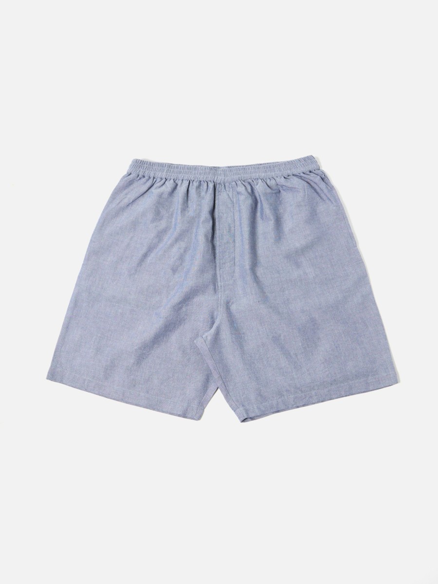 Clearance Universal Works Universal Works Pyjama Short In Navy Oxford Cotton