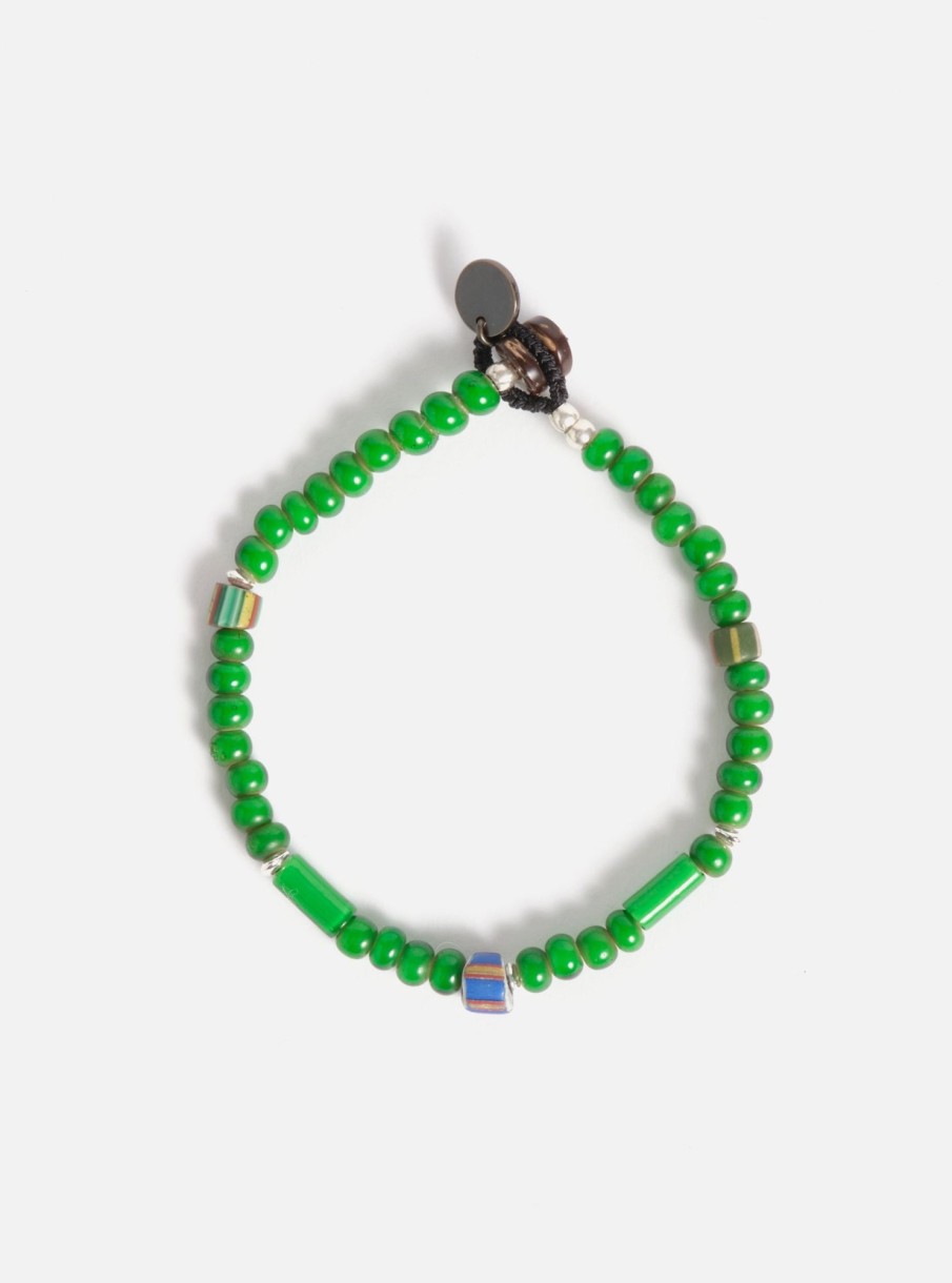 Online Mikia Mikia Bracelet In Green & White Hearts