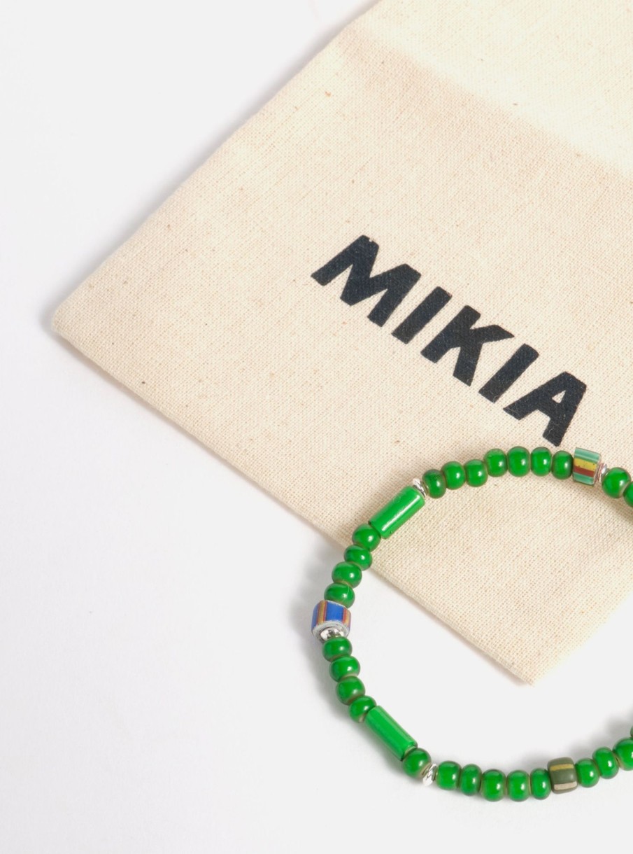 Online Mikia Mikia Bracelet In Green & White Hearts