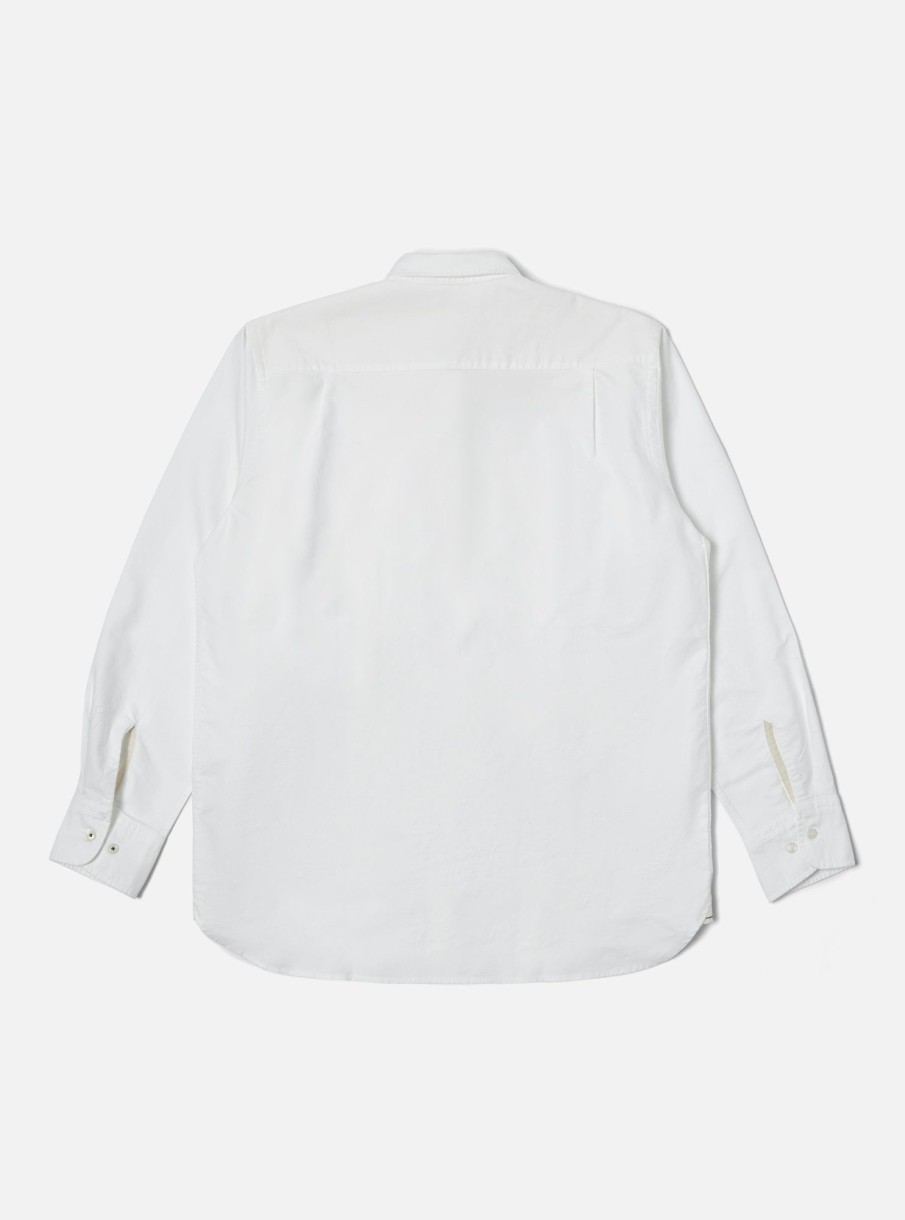 Clearance Universal Works Universal Works Bib Front Shirt In White Oxford/Cord Mix