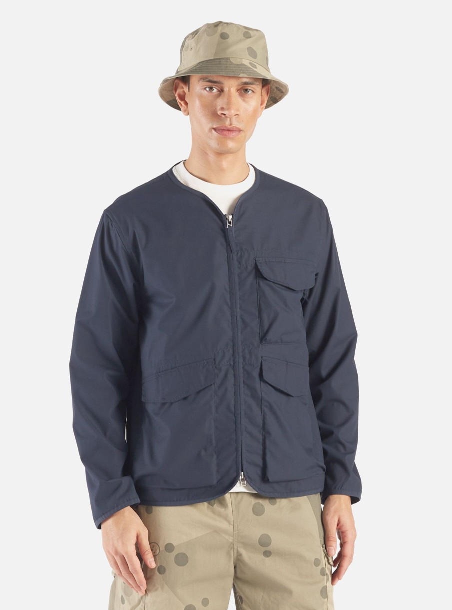 Wholesale Universal Works Universal Works Parachute Liner Jacket In Navy Recycled Poly Tech