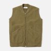 Best Universal Works Universal Works Zip Waistcoat In Lovat Wool Fleece