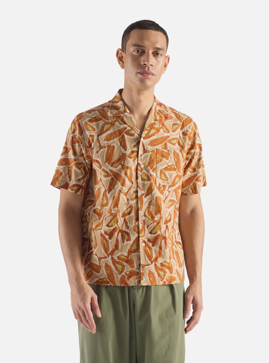 Clearance Universal Works Universal Works Minari Shirt In Terracotta Artist Flower Lincot