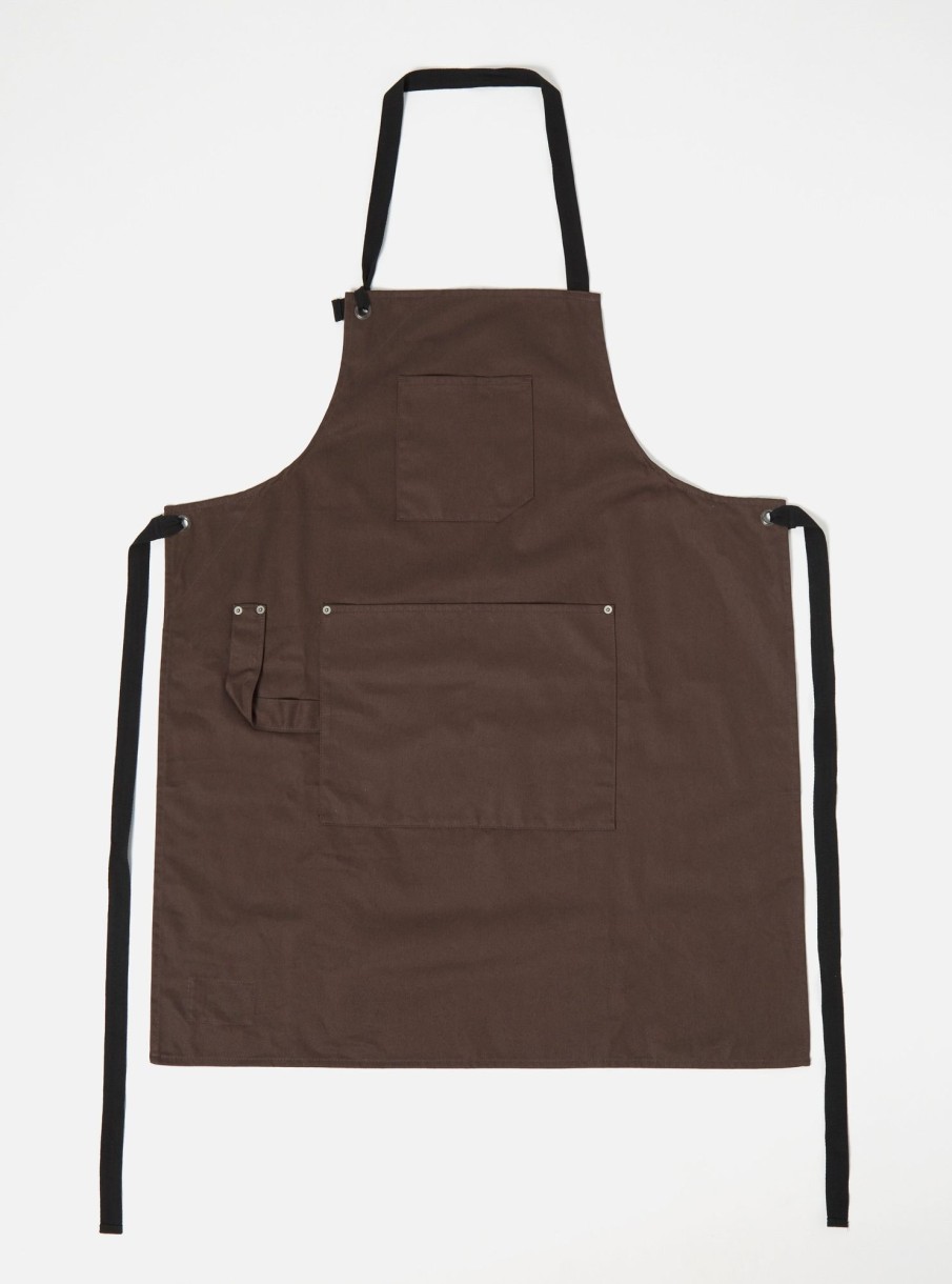 Online Universal Works Universal Works Apron In Brown Byron Twill