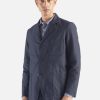 Hot Universal Works Universal Works Three Button Jacket In Navy Linen Mix Puppytooth