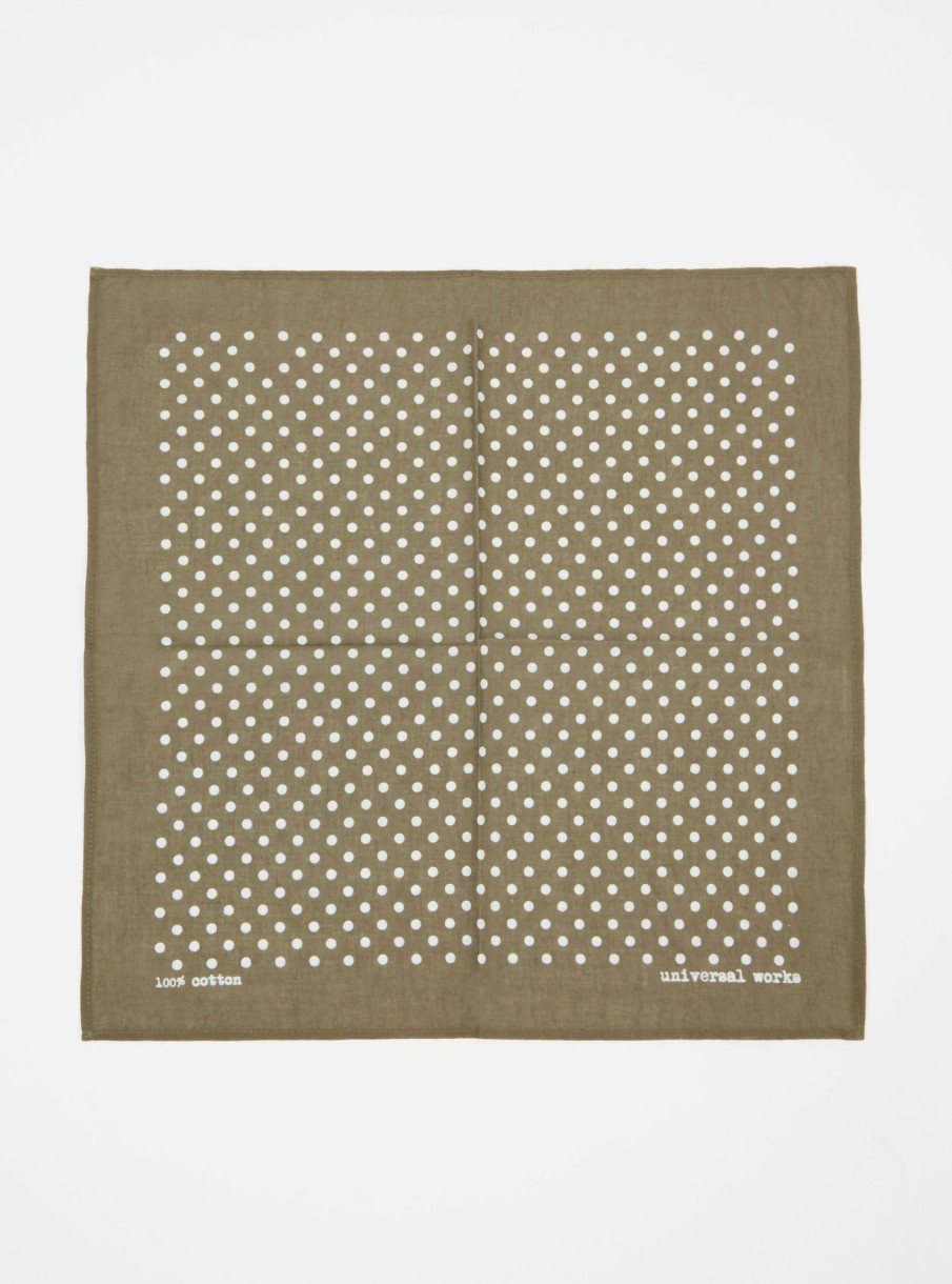 Best Universal Works Universal Works Pocket Square In Olive Classic Dot