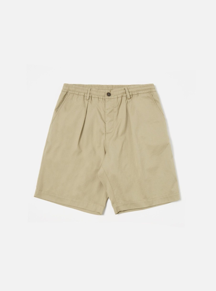 Best Universal Works Universal Works Pleated Track Short In Stone Twill