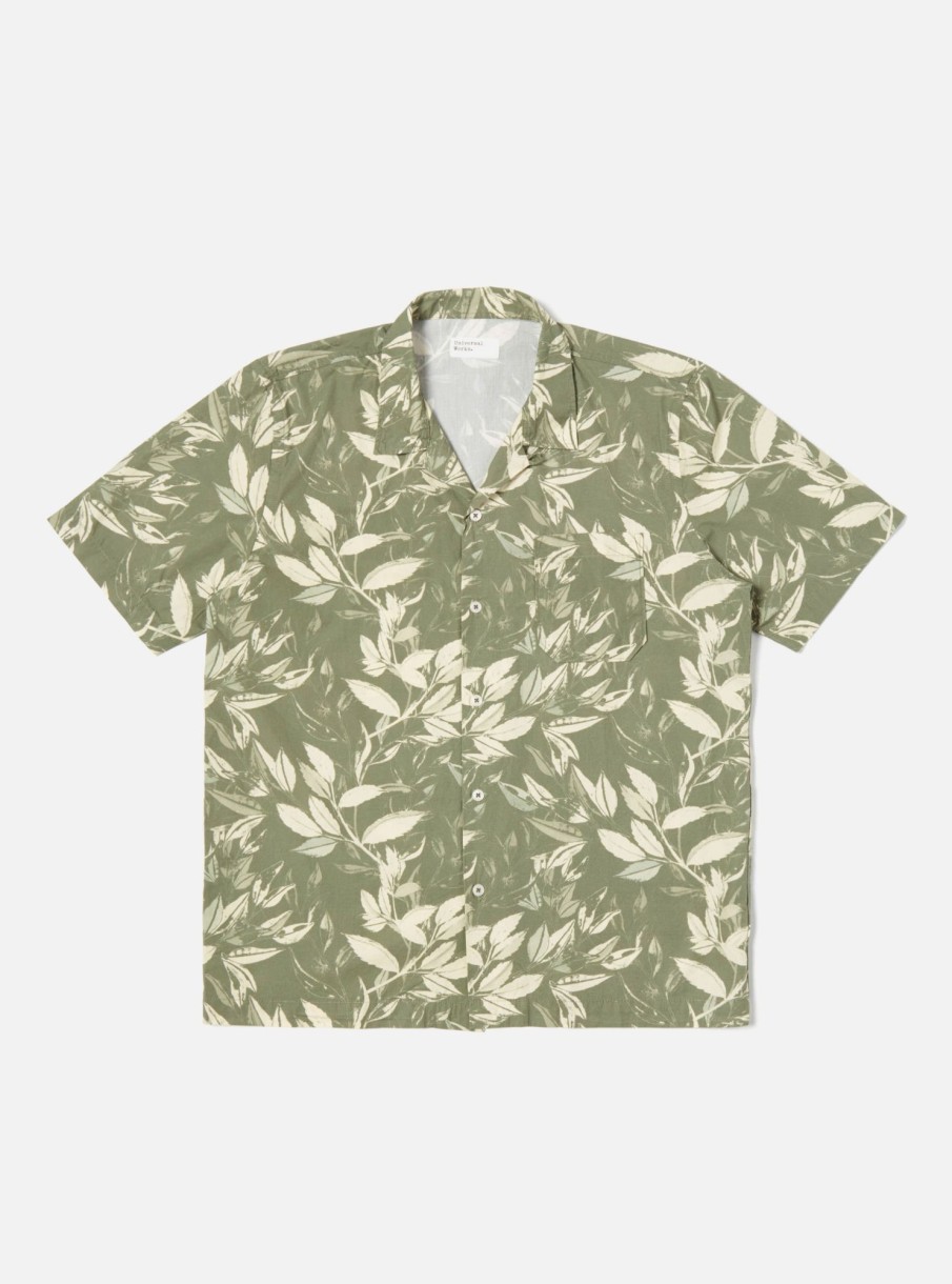 Hot Universal Works Universal Works Road Shirt In Olive Organic Jungle Print