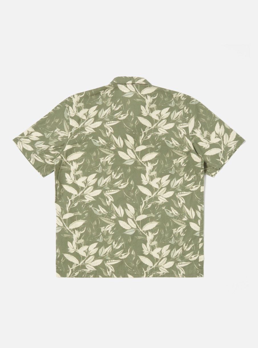 Hot Universal Works Universal Works Road Shirt In Olive Organic Jungle Print