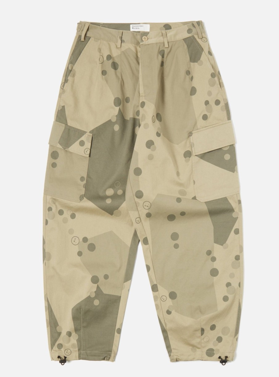 Clearance Universal Works Universal Works Loose Cargo Pant In Stone Uw. Camo Twill