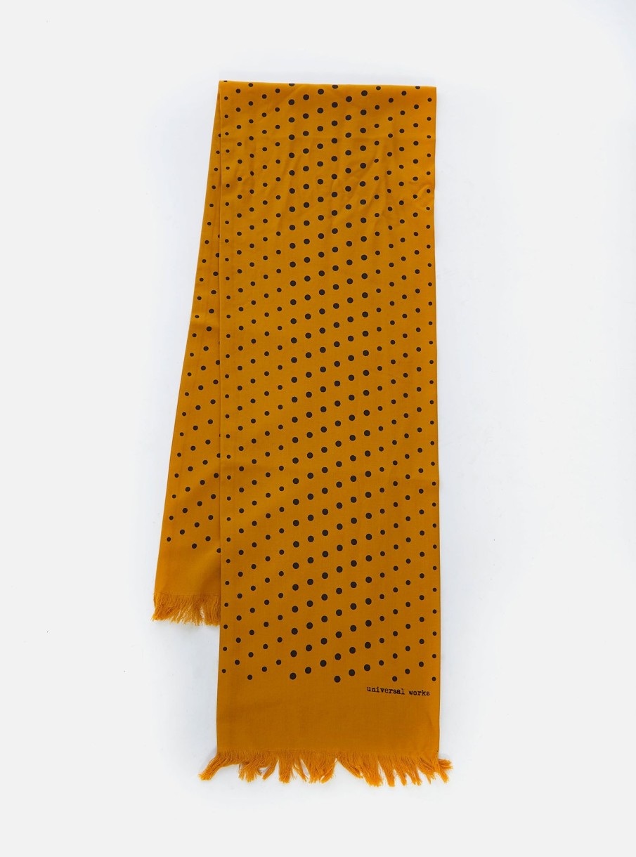 Best Universal Works Universal Works Short Scarf In Gold/Black Dot Print