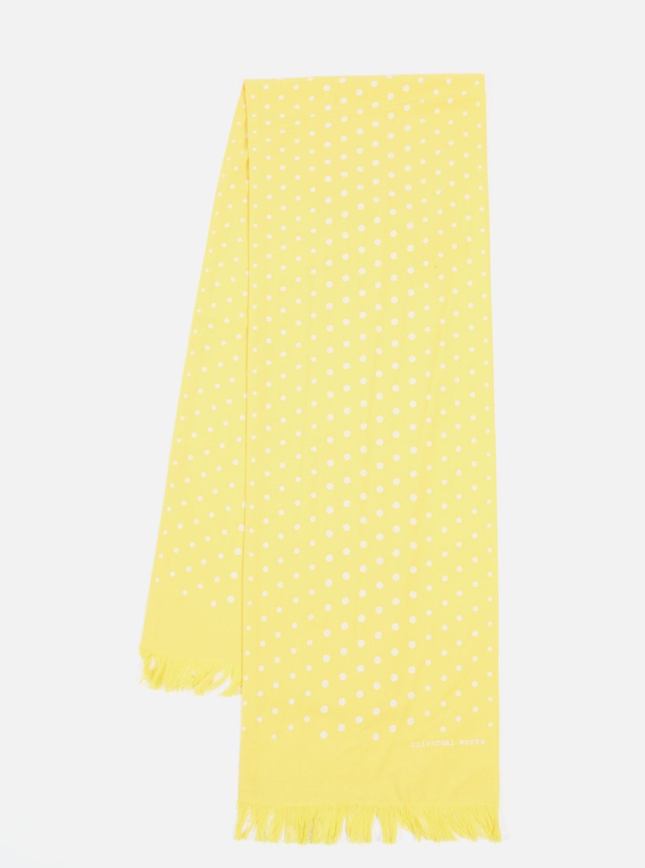 Online Universal Works Universal Works Short Scarf In Yellow Dot Print