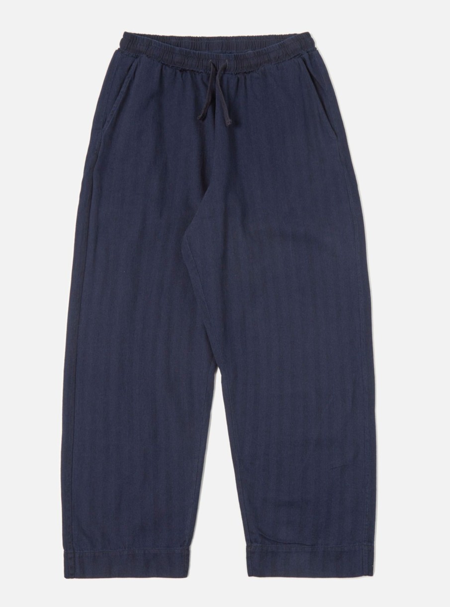 Clearance Universal Works Universal Works Judo Pant In Indigo Herringbone Denim