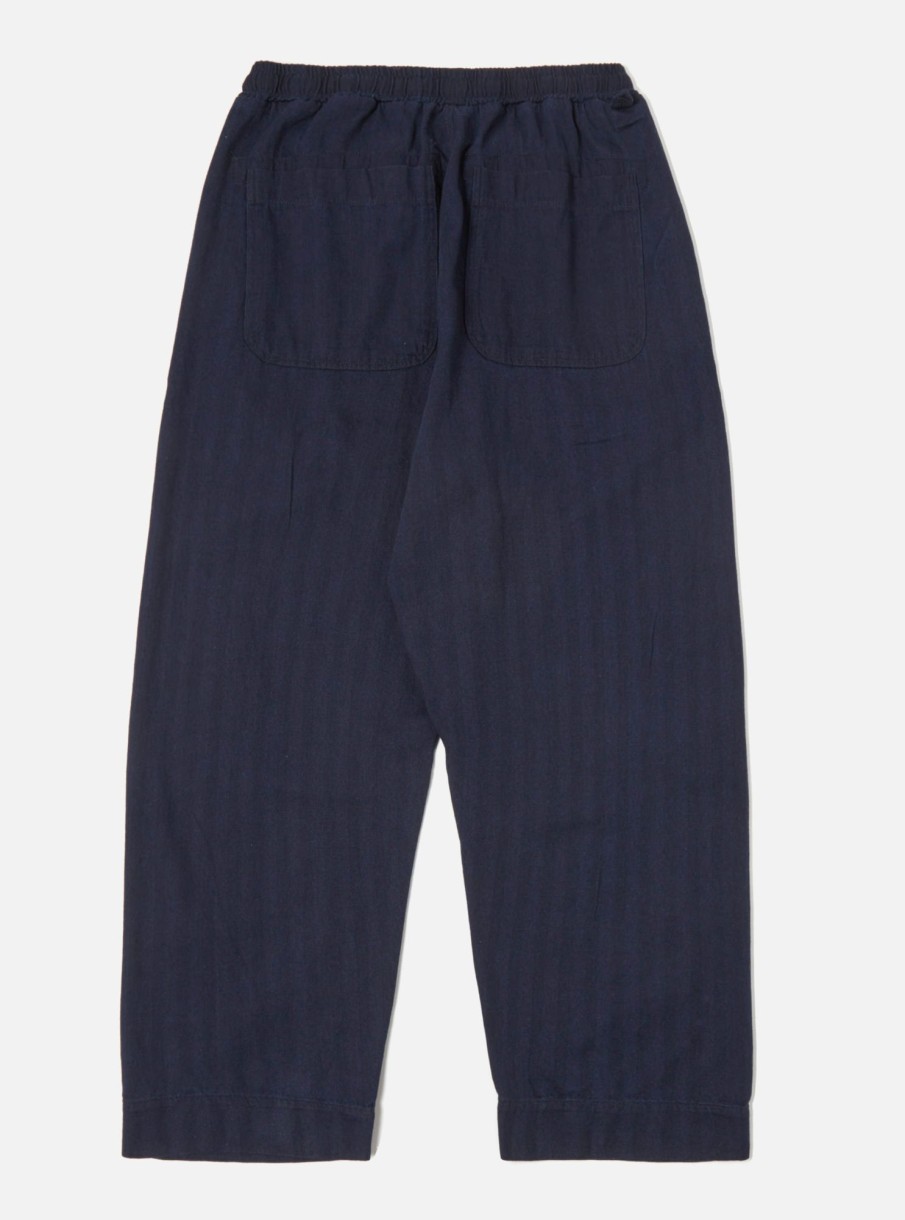 Clearance Universal Works Universal Works Judo Pant In Indigo Herringbone Denim