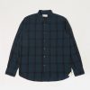 Hot Universal Works Universal Works Square Pocket Shirt In Navy Shadow Check