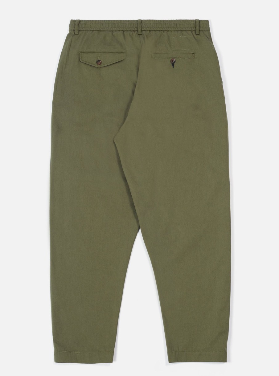 Hot Universal Works Universal Works Pleated Track Pant In Light Olive Twill