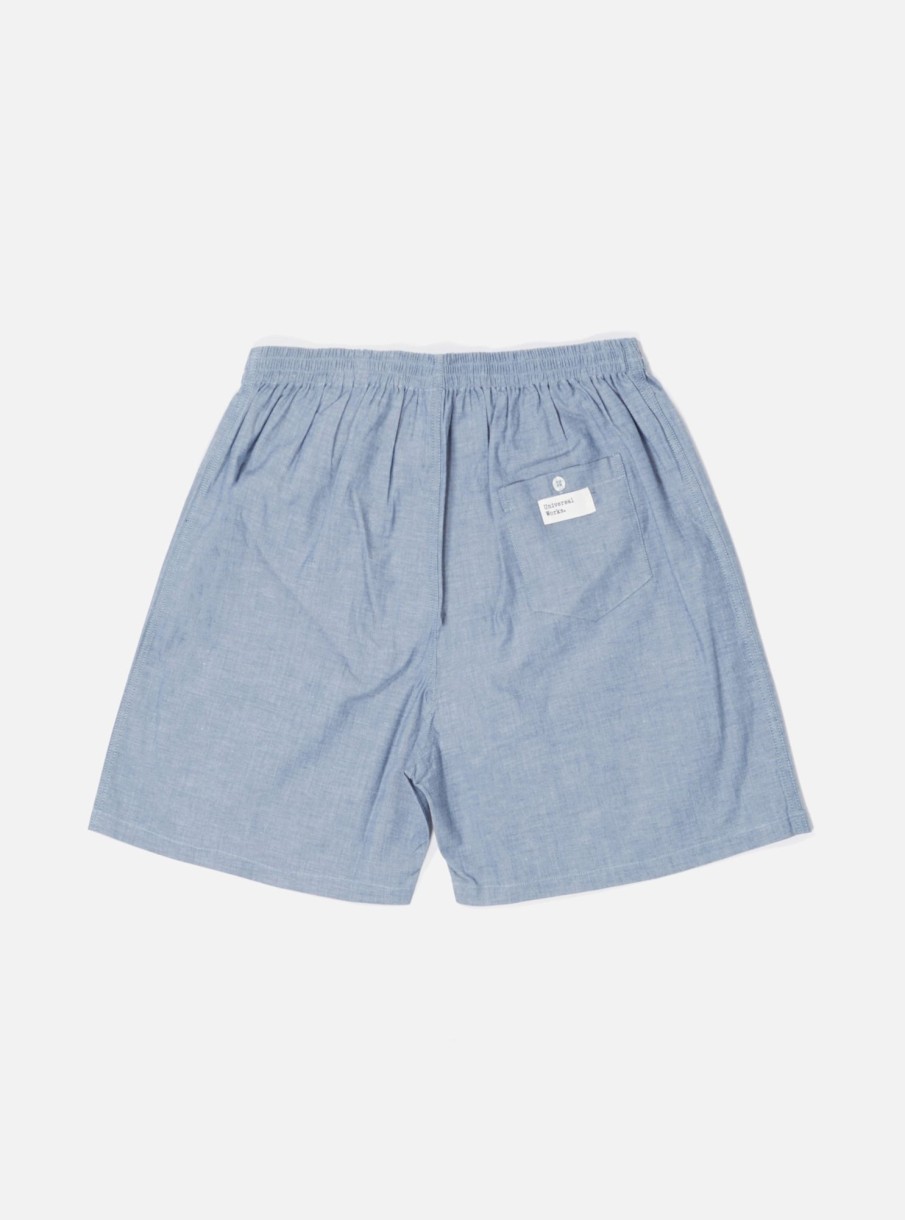 Online Universal Works Universal Works Boxer Short In Chambray Cotton