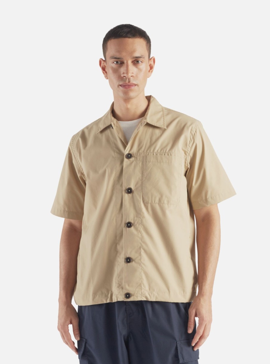 New Universal Works Universal Works Tech Overshirt In Sand Recycled Poly Tech