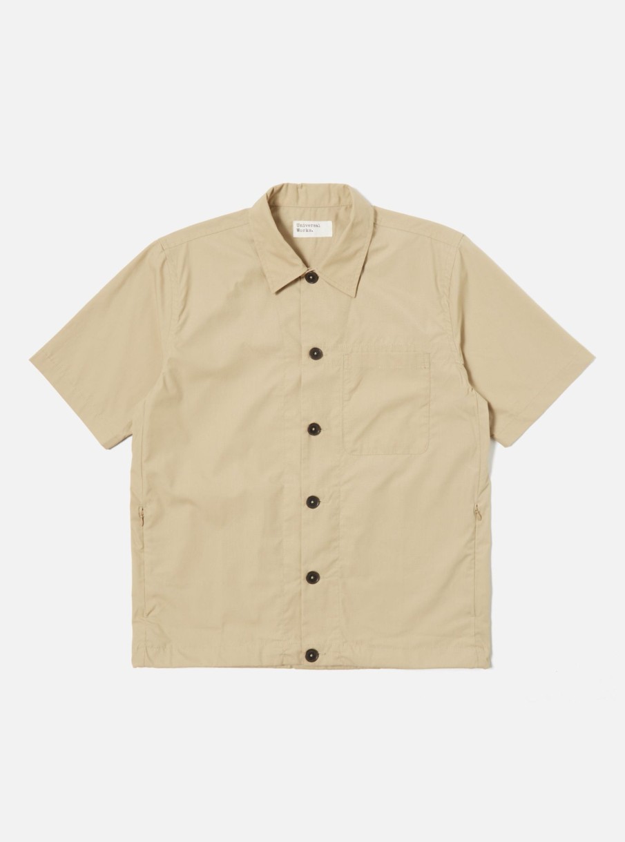 New Universal Works Universal Works Tech Overshirt In Sand Recycled Poly Tech