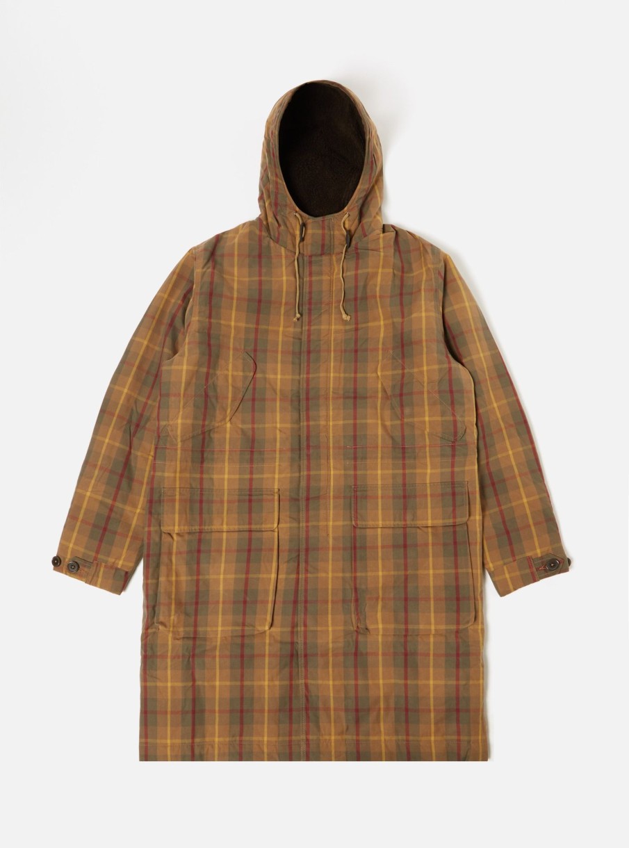 Wholesale Universal Works Universal Works Hebrides Parka In Cinnamon British Drywax Check