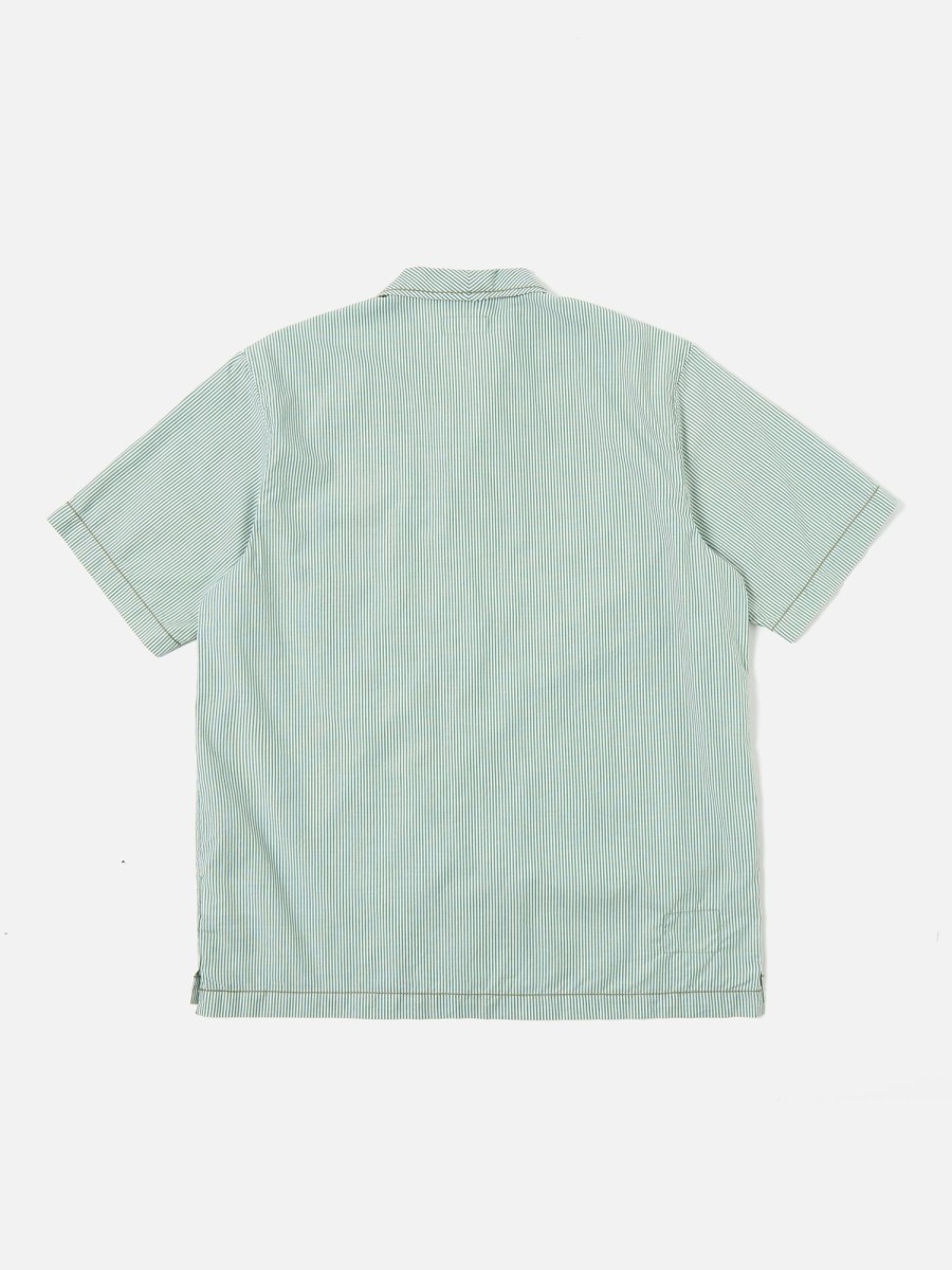 Hot Universal Works Universal Works Minari Shirt In Green Classic Stripes