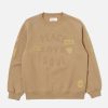 New Universal Works Universal Works 'Peace, Love & Soul' Sweatshirt In Sand Brush Back Sweat