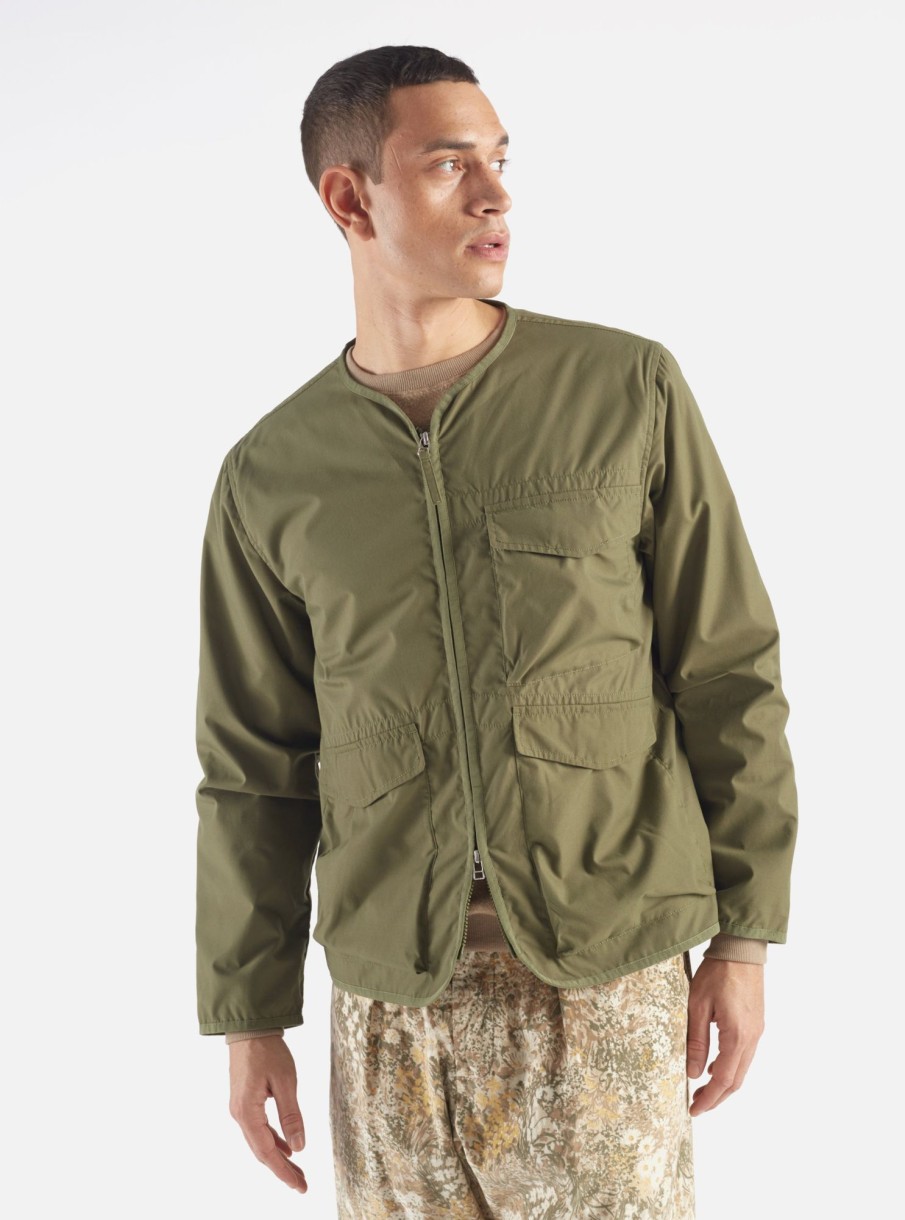 Online Universal Works Universal Works Parachute Liner Jacket In Olive Recycled Poly Tech