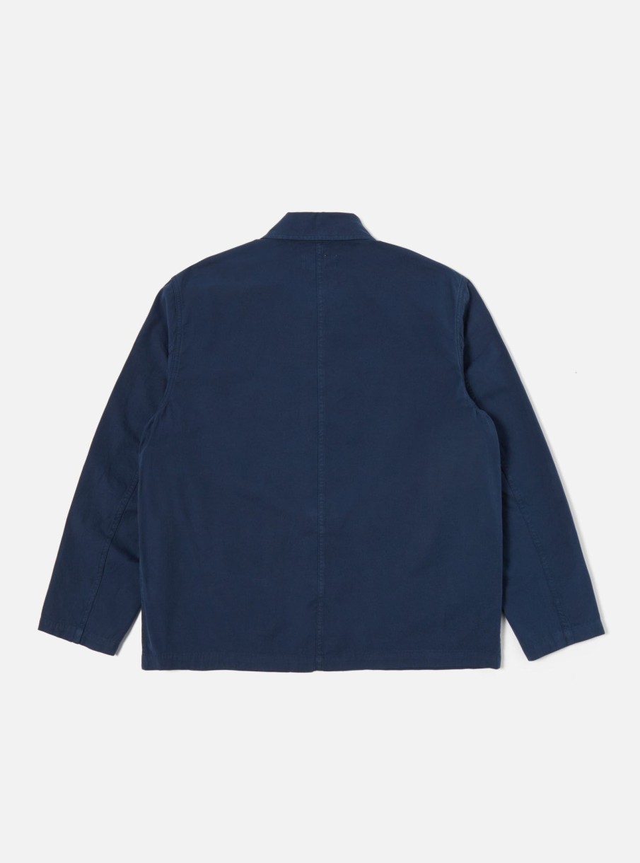 Online Universal Works Universal Works Utility Jacket In Navy Summer Canvas