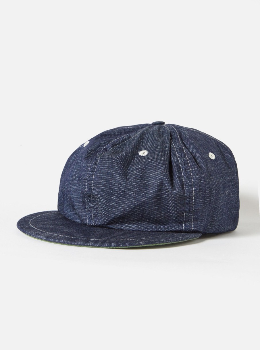 New Universal Works Universal Works Cricket Cap In Indigo Atlantic Denim