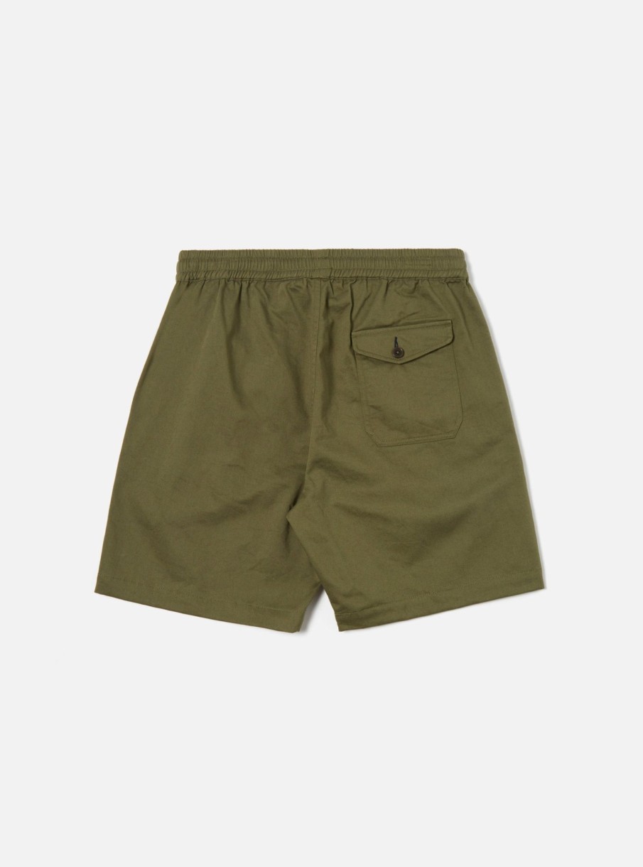 Online Universal Works Universal Works Beach Short In Light Olive Twill