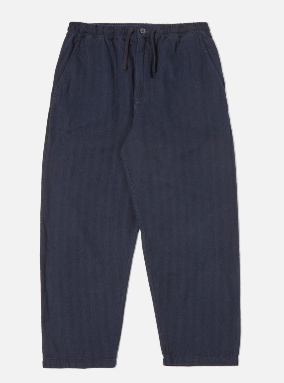 New Universal Works Universal Works Hi Water Trouser In Indigo Herringbone Denim