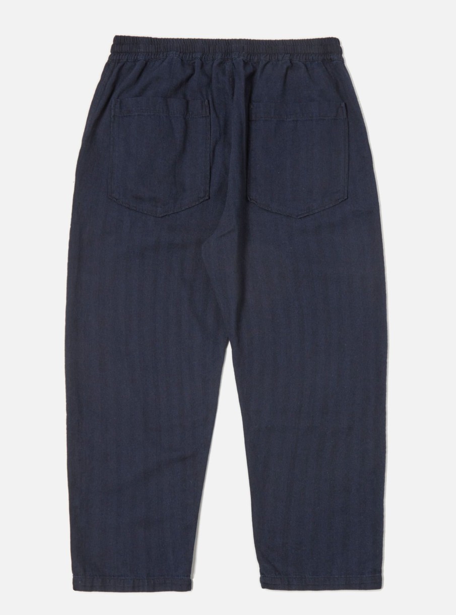 New Universal Works Universal Works Hi Water Trouser In Indigo Herringbone Denim