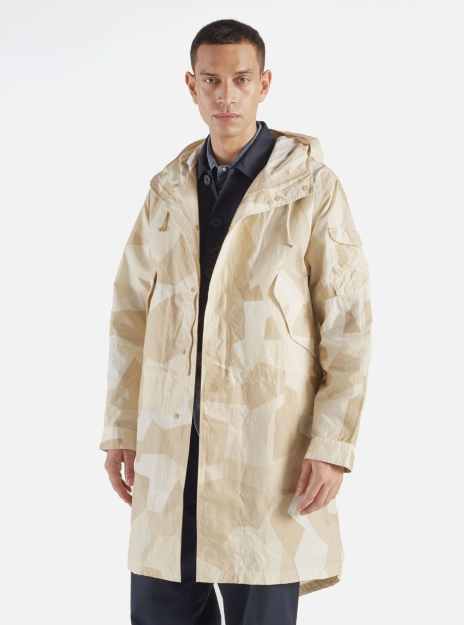 Clearance Universal Works Universal Works Parka In Sand Swedish Camo