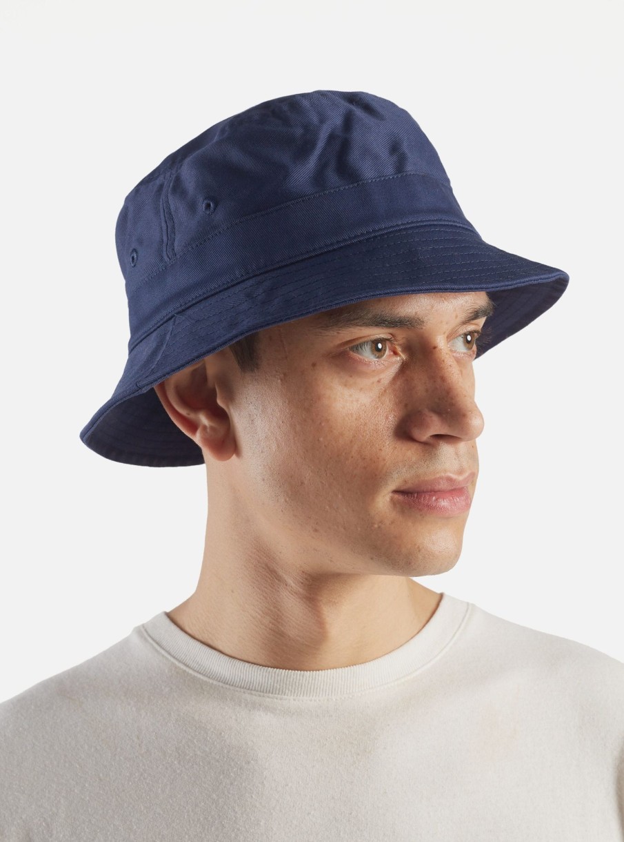 New Universal Works Universal Works Bucket Hat In Navy Twill Cotton