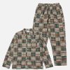 Hot Universal Works Universal Works Pyjama Set In Olive/Brown Patchwork Check