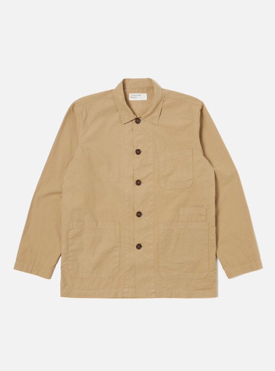 Best Universal Works Universal Works Bakers Overshirt In Summer Oak Organic Fine Poplin