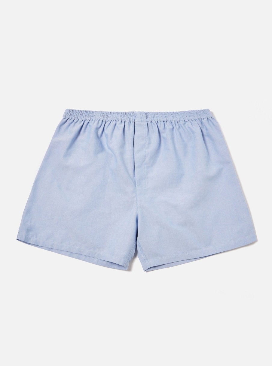 Wholesale Universal Works Universal Works Boxer Short In Blue Oxford Cotton