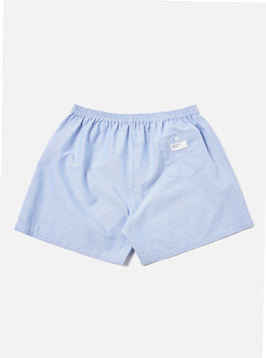 Wholesale Universal Works Universal Works Boxer Short In Blue Oxford Cotton