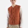 Hot Universal Works Universal Works Lancaster Gilet In Rust Alvar Fleece