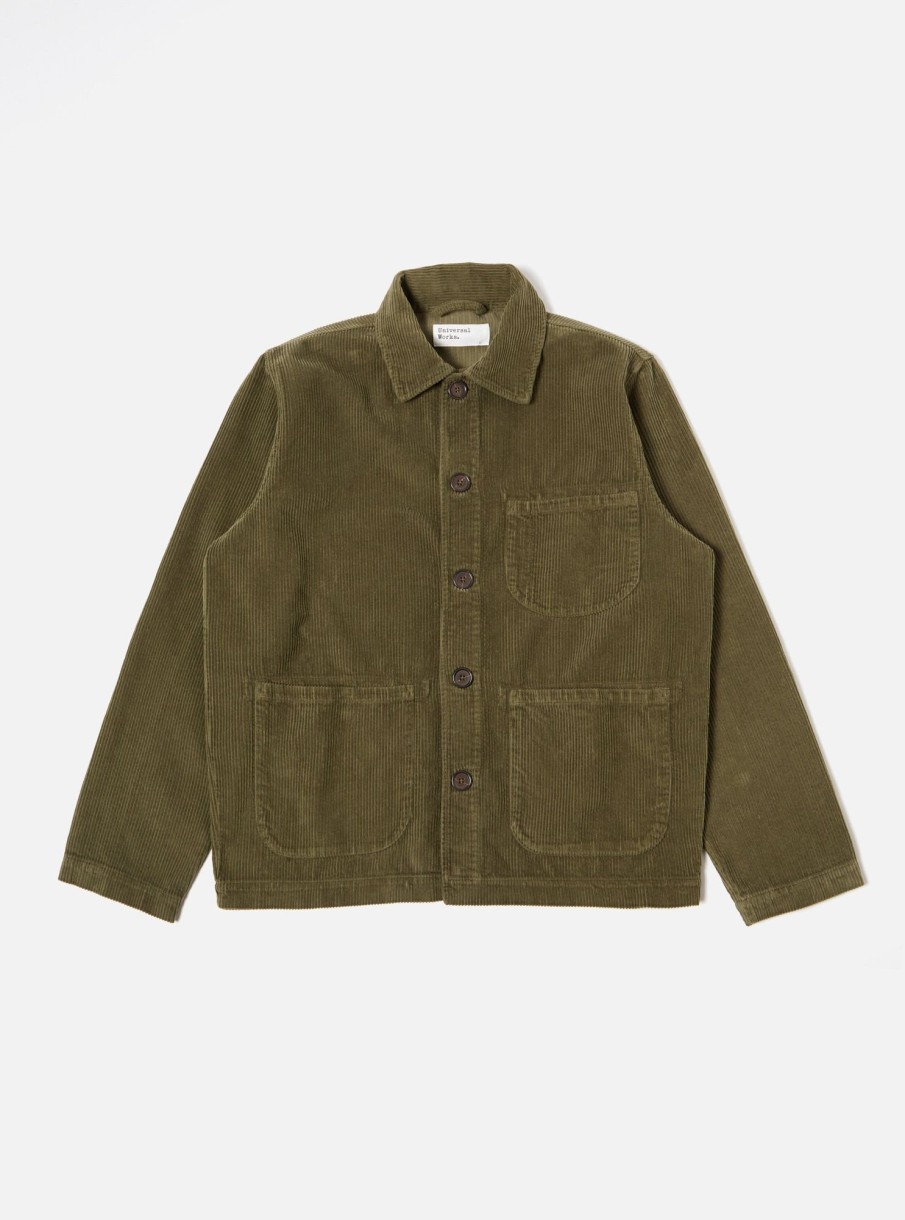 Online Universal Works Universal Works Field Jacket In Olive 6 Wale Corduroy