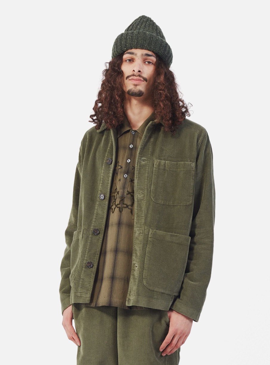 Online Universal Works Universal Works Field Jacket In Olive 6 Wale Corduroy