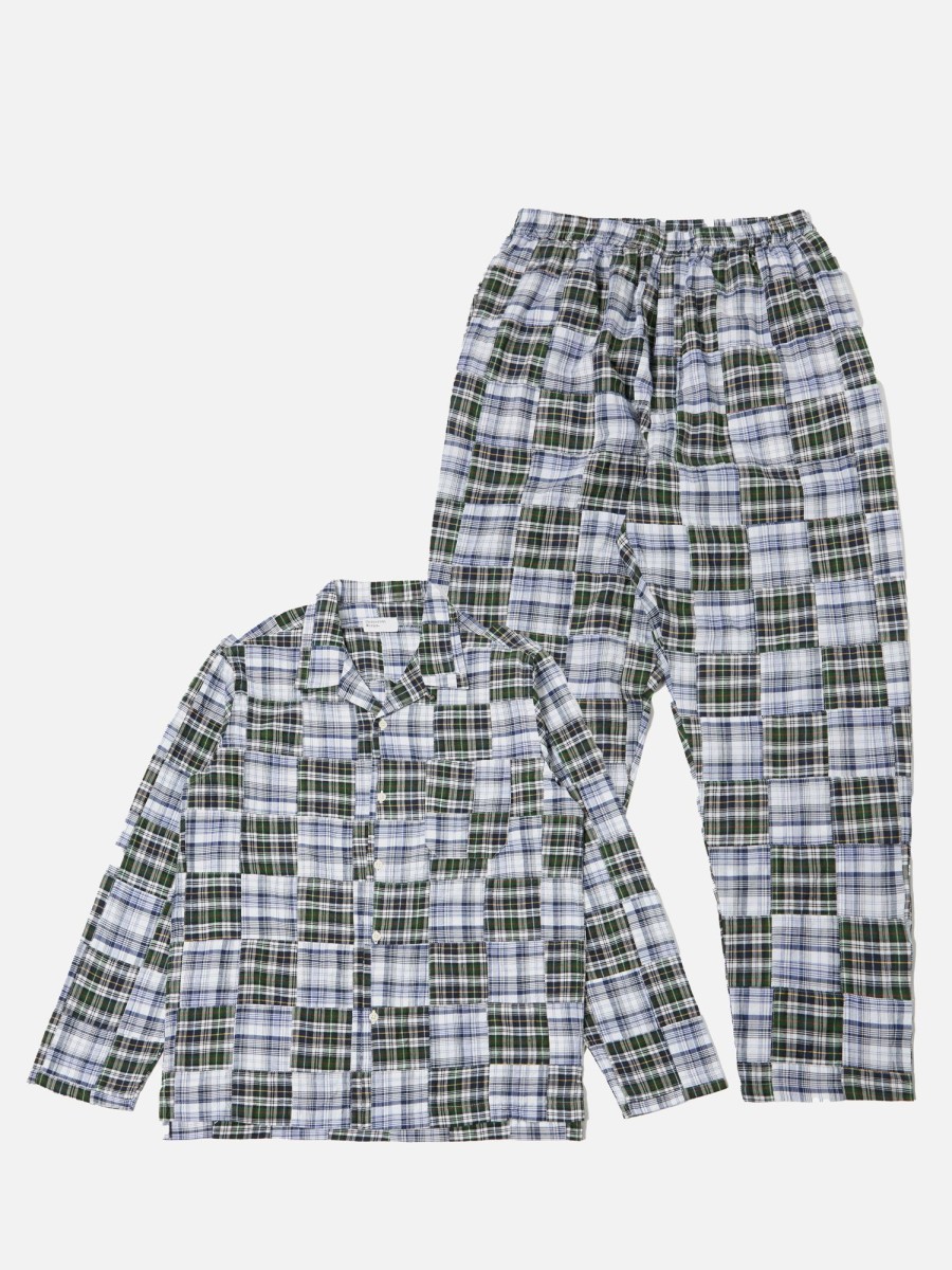 Best Universal Works Universal Works Pyjama Set In Blue Patchwork Check