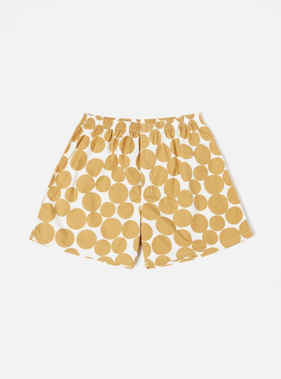 New Universal Works Universal Works Boxer Short In Gold Dot Print Poplin