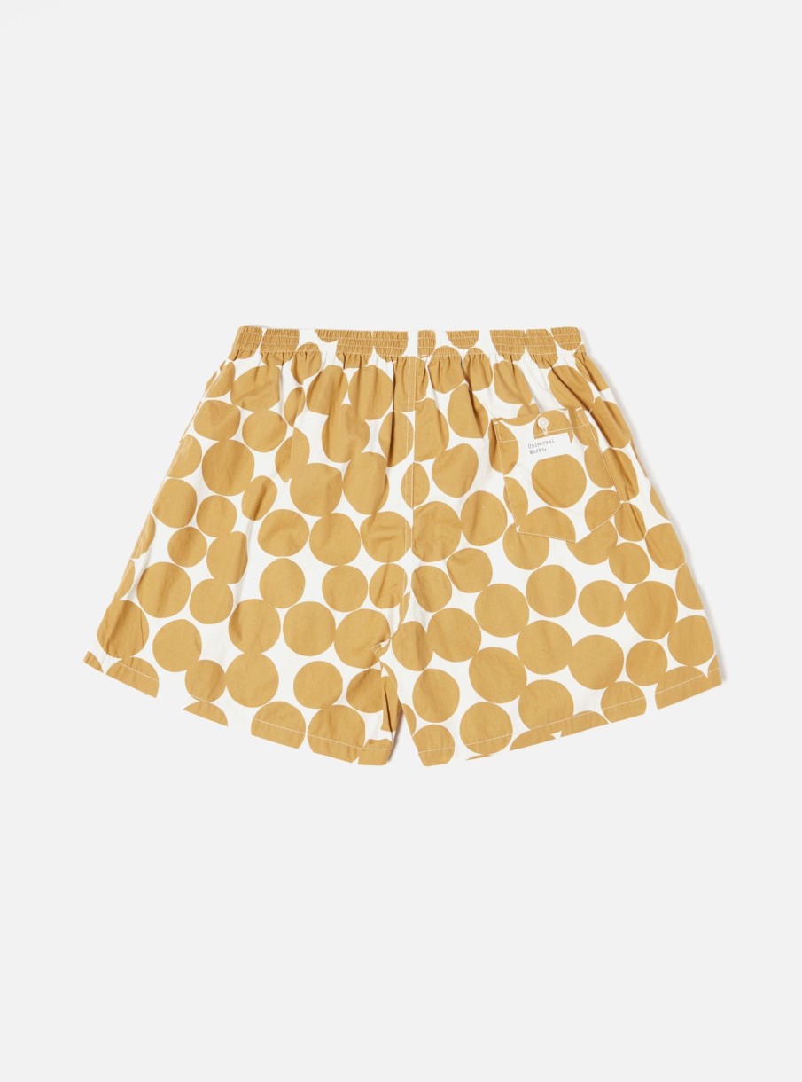 New Universal Works Universal Works Boxer Short In Gold Dot Print Poplin