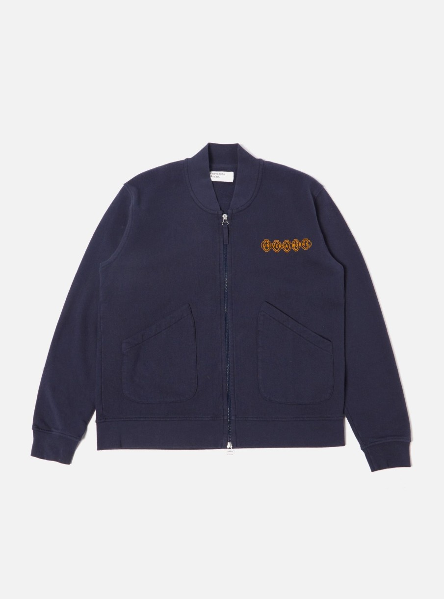 Best Universal Works Universal Works Oxford Bomber Jacket In Navy Dry Handle Brushback