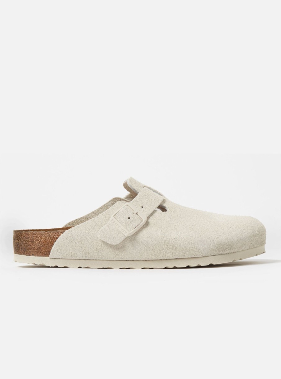 Online Birkenstock Birkenstock Boston In Antique White Suede